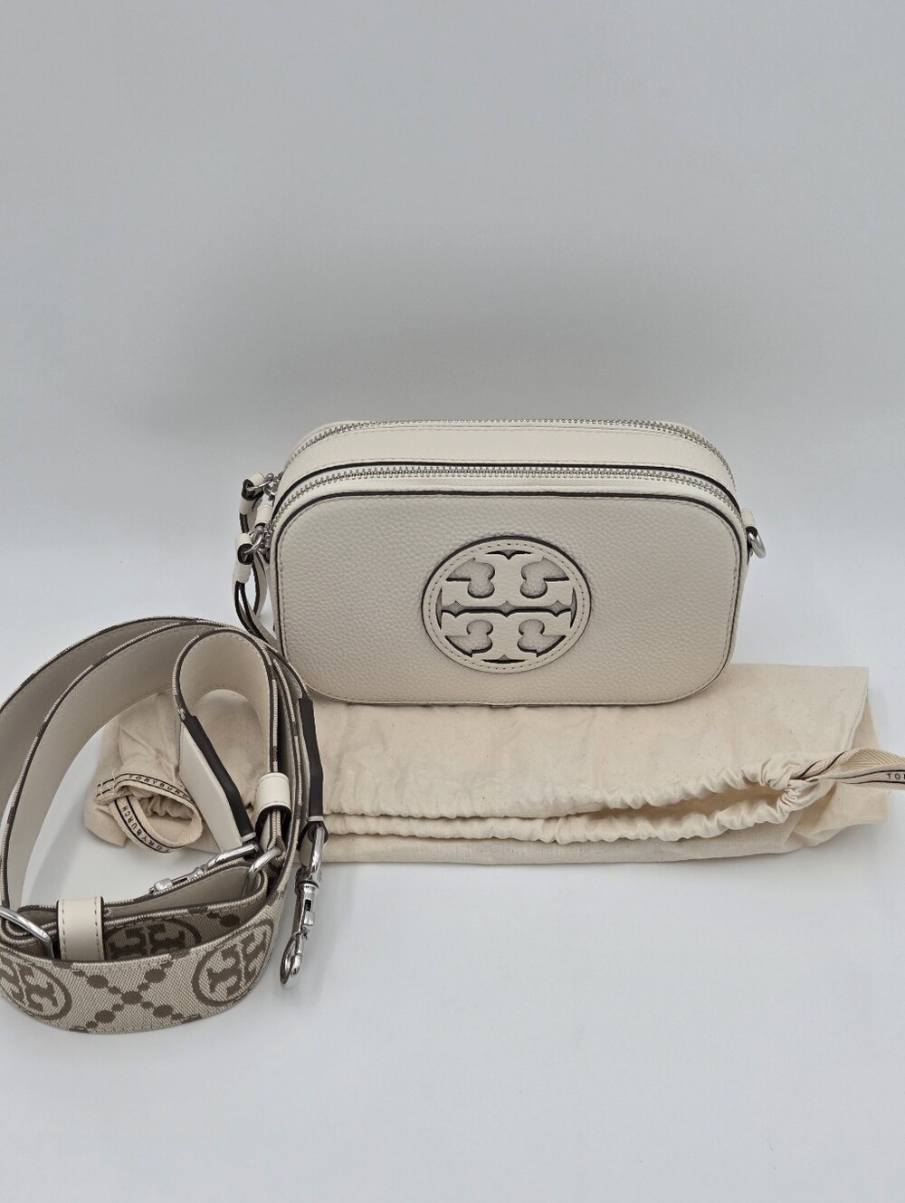 Tory Burch Mini Miller Crossbody In Ivory